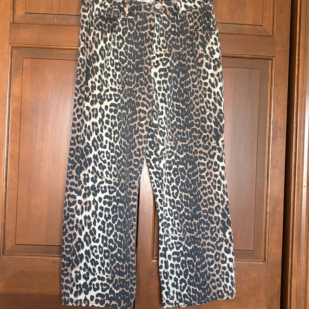OAT New York Leopard Print Wide Leg Pants